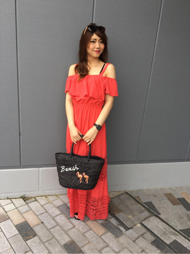 透けレース切り替えマキシワンピ♡sakura