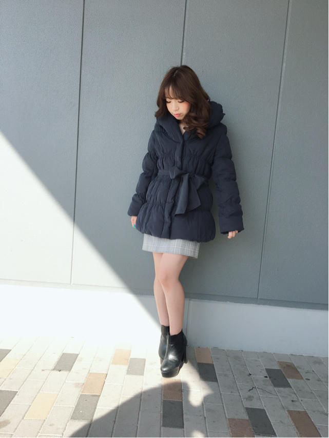 リボンベルト付き中綿入りコート♪すぐ使えるコートが30％OFFにも♪