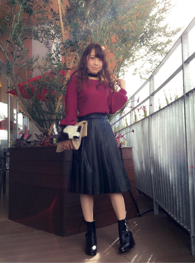 レザー調スカートでクラシカルcode♡イメチェン♪♪いくみ