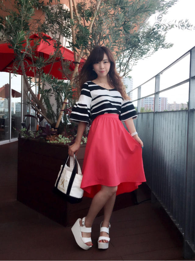 夏モテ♡フィッシュテールスカート×ボーダーtops゜:。* ゜.MAHO