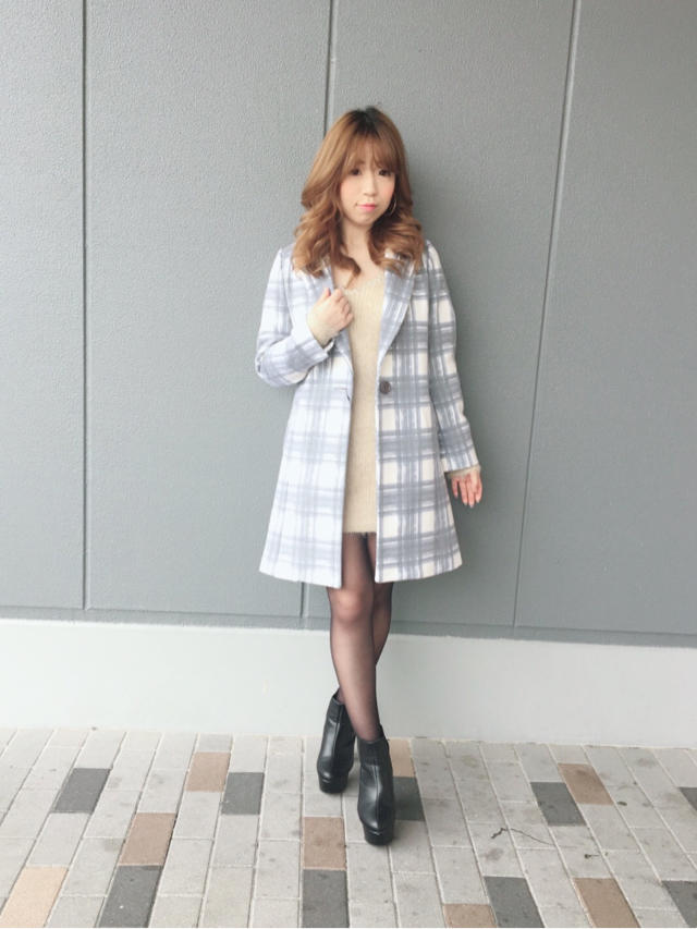 ♡起毛チェックチェスターコート♡HITOMI♡