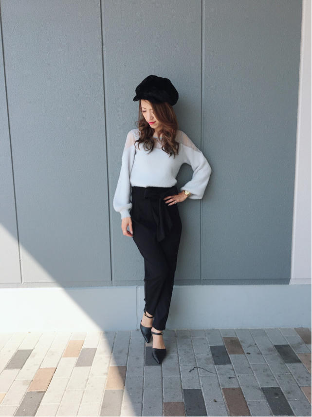 new!!レース切替アイスニット×タックパンツ♡゜:。* ゜.MAHO