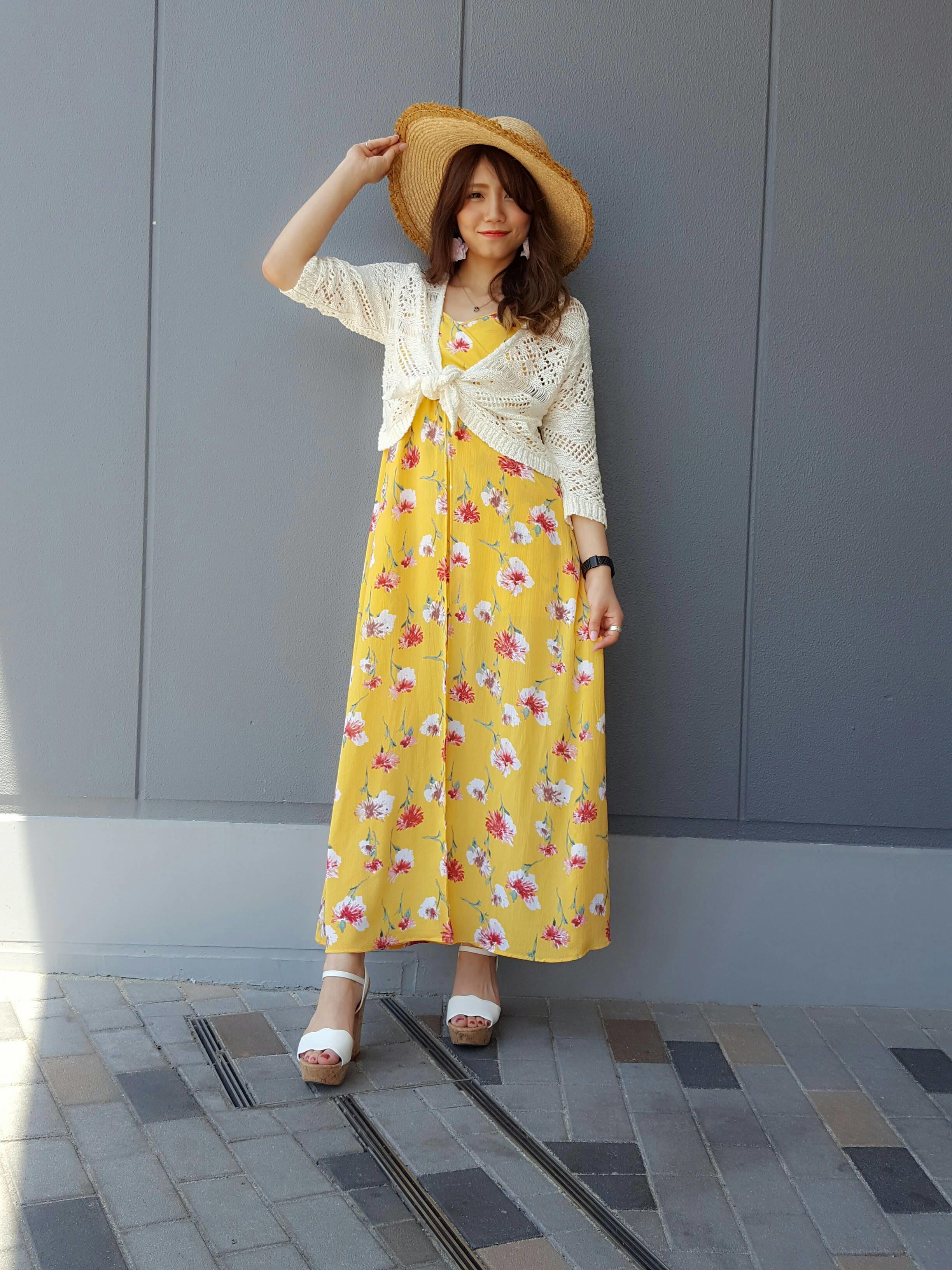♡花柄ロンパース付きマキシワンピ♡HITOMI♡