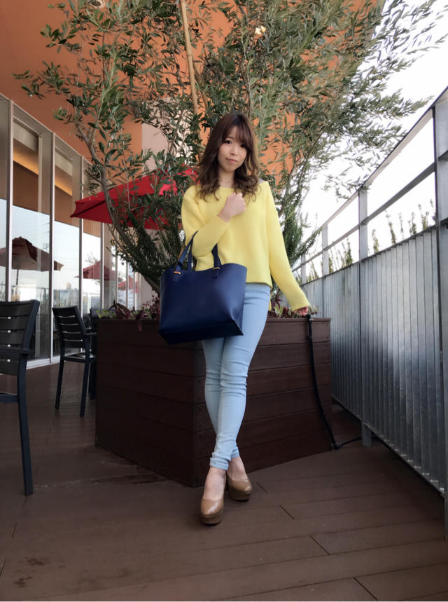 春colorニットで爽やかコーデ♡HITOMI♡