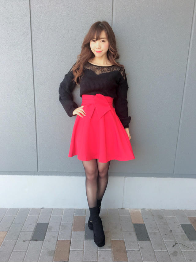 デコルテレース×リボンSKコーデ♡ご報告♡いくみ
