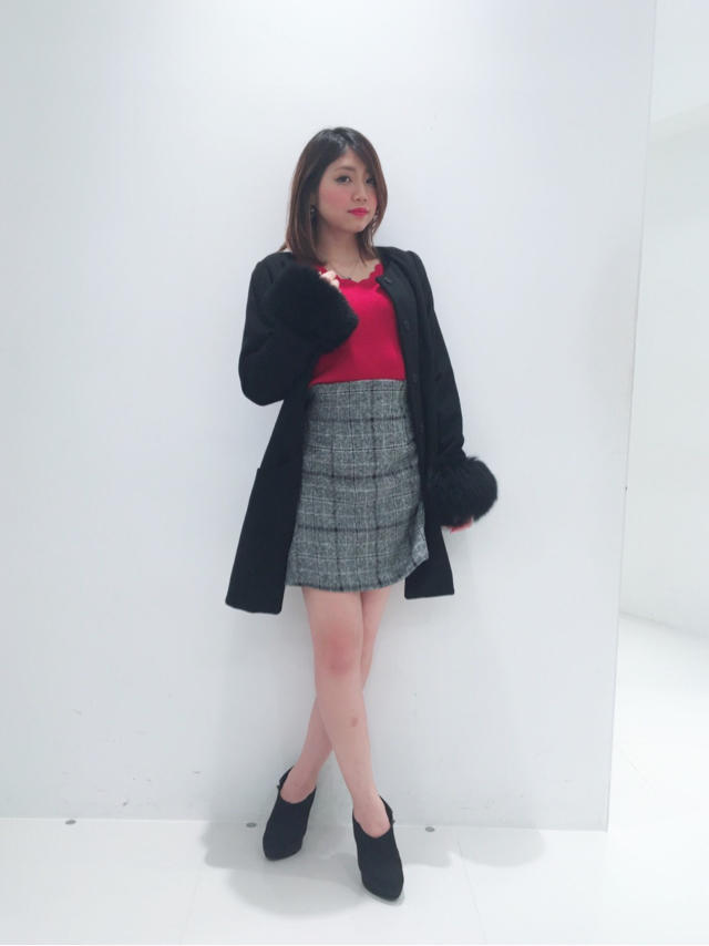 レッドcolourをコーデのポイントに♡いくみ
