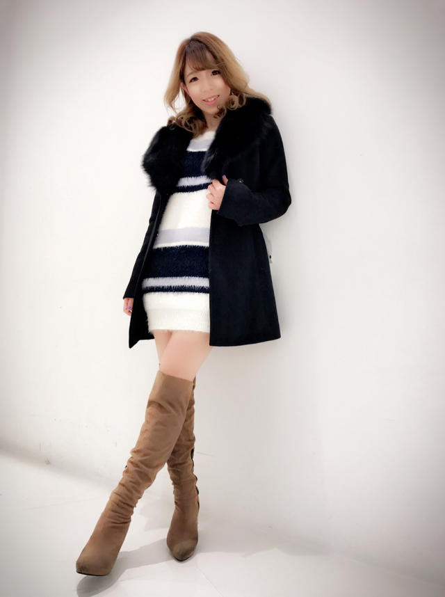 襟元ファー♪♪Aラインコート♡…なお