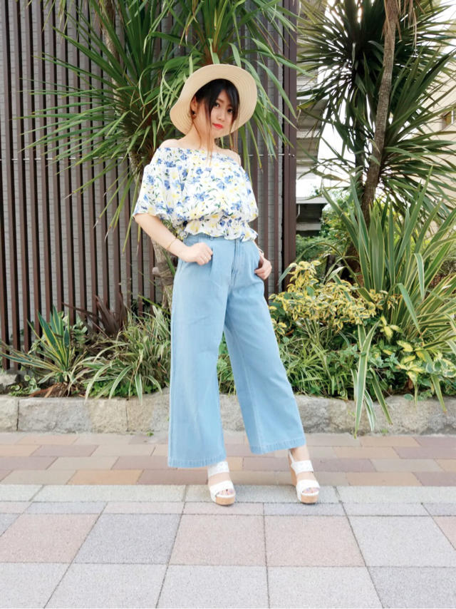 花柄オフショルブラウス❁code...Nao