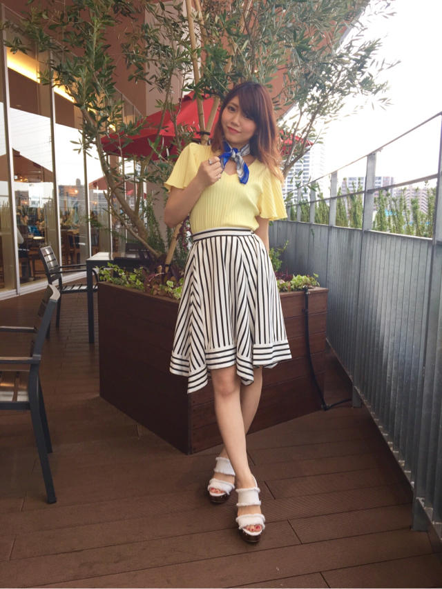 スカーフ付きワイドリブカットソー♡自己紹介♡sakura