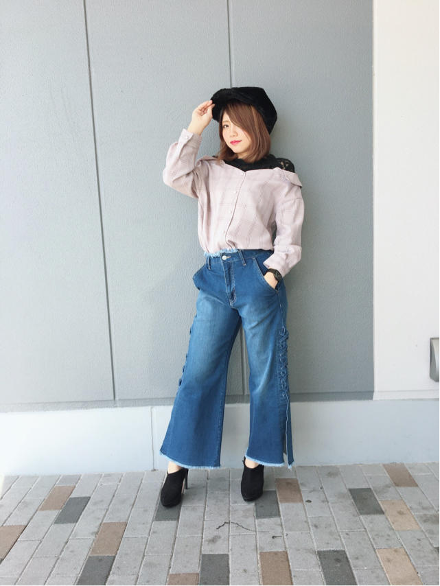 レース×チェックシャツcode…Nao