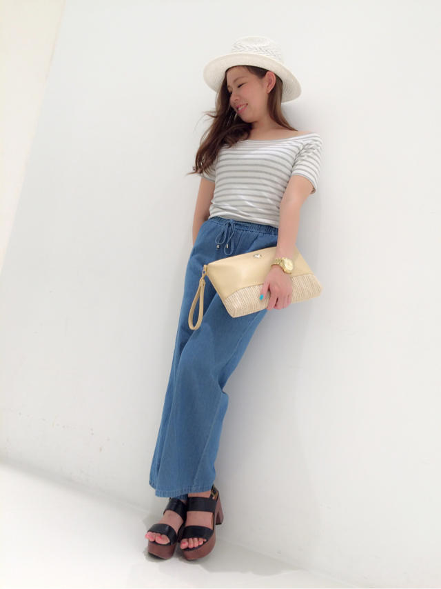 ボーダーリブtops♪♪ & stuff hair♡*.+ﾟいくみ