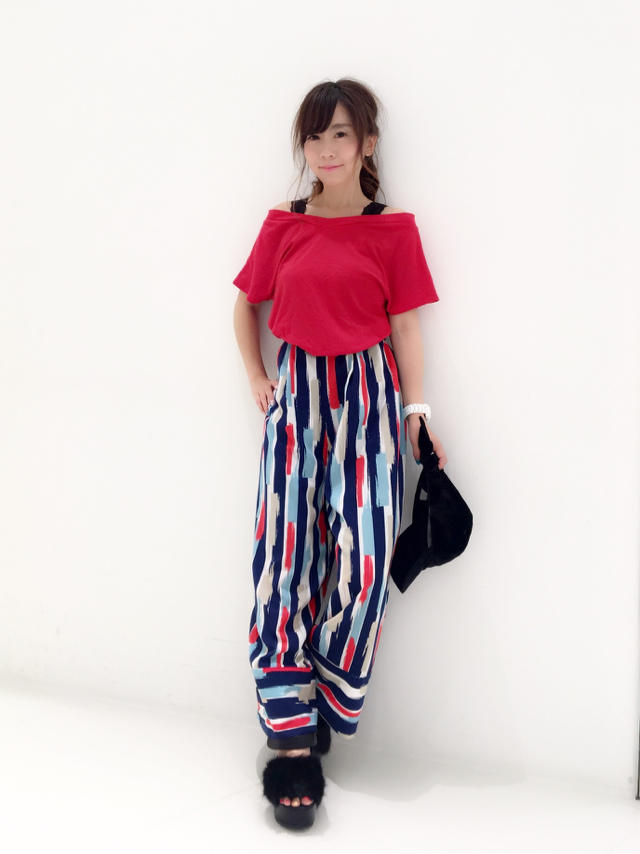 デザインストライプワイドパンツ♡sakura