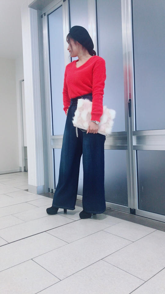 ふんわりシャギーニット♡ワイドパンツコーデ♡セシルオフショト♡325