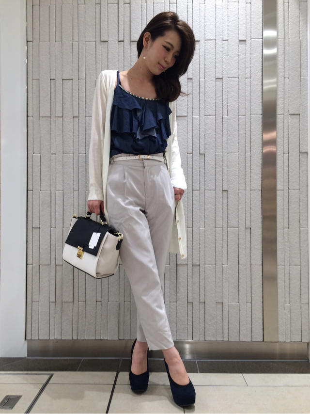 春コーデ♡デニム♡ホワイト♡楽ちんパンツ♡でも大人見え♡