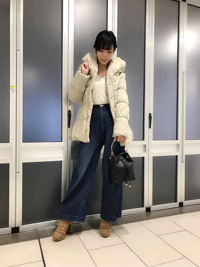 中綿ダウン♡ワイドパンツ合わせ♡せっとん