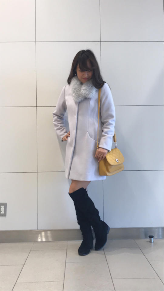 ノーカラーコート♡ファーの2Way♡325