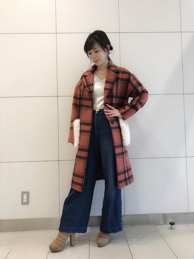 ファーポケット♡チェックチェスターコート♡せっとん