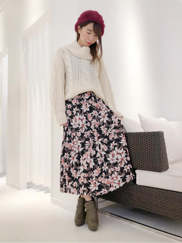 花柄プリーツスカート☆
