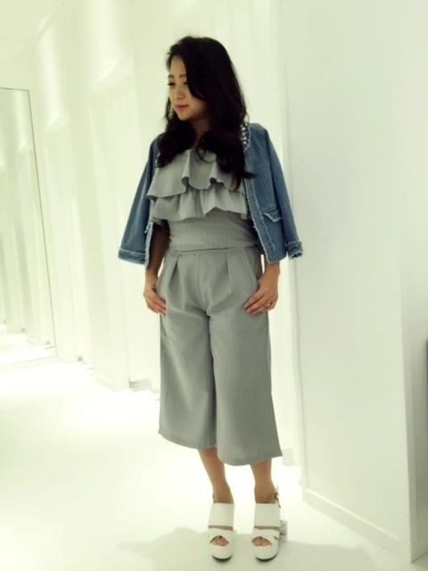 ティアードフリルストライプセットアップ入荷♪