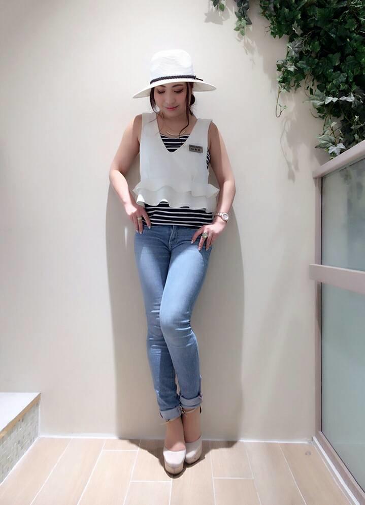 本当にオススメ＼(^o^)／国内産デニムパンツ☆いけちゃん店頭コーデ☆時短ヘア