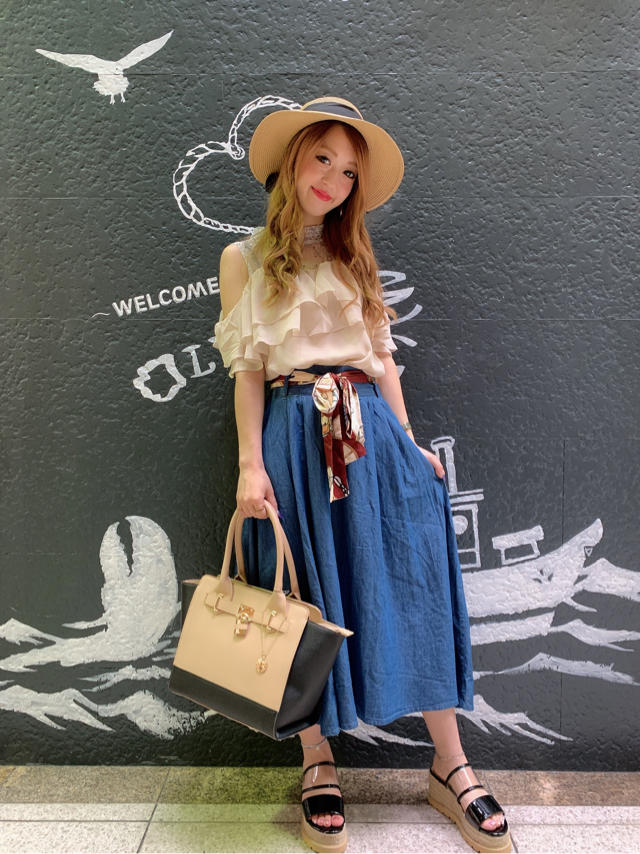 新作CODE！！2wayレースドッキングトップス×スカーフ付フレアスカートのご紹介♡♡