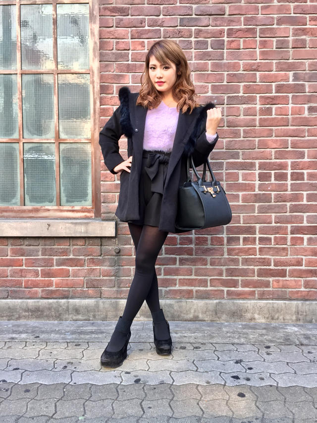 【新作］パープルのシャギーニットで今年らしいstyle☆彡ちか
