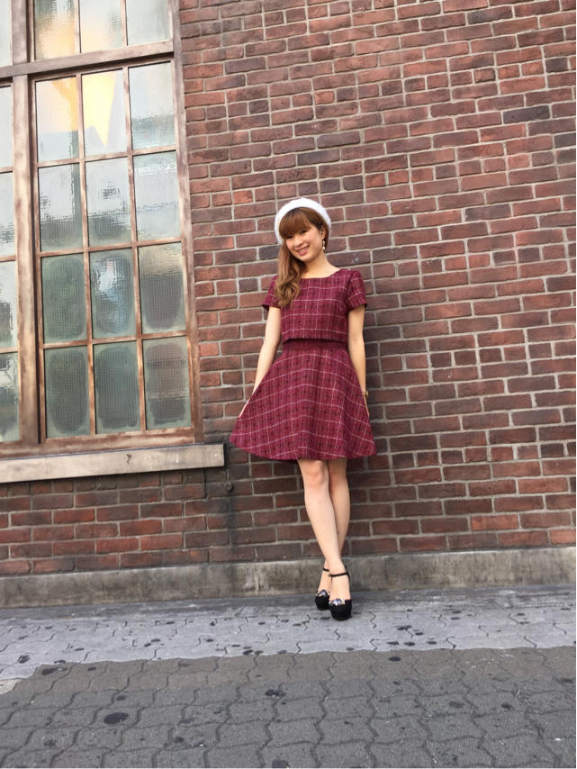 チェック柄♡Aラインワンピース♡まみたす