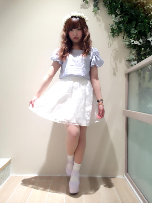 うーちゃん店頭コーデ♡大人気シアー花柄フレアスカート♡可愛い好きさん必見♡オフショット♡キョン