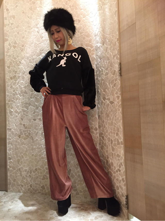 カンゴールコラボ☆☆裏毛裏起毛トップス×ベロアワイドパンツ着回しCODE♡♡