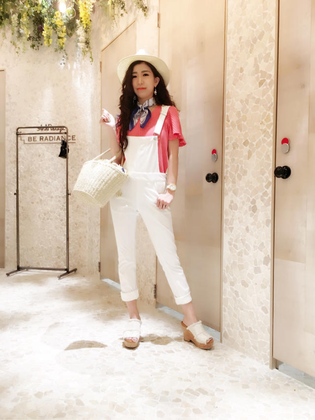 オールインワン×リブカットソー♡スカーフ♡ELLEさん