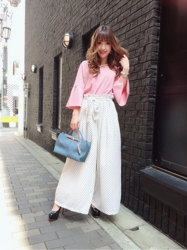 新作ドット柄ワイドパンツ×スピンドルトップス♡♡最近ハマっていること☆