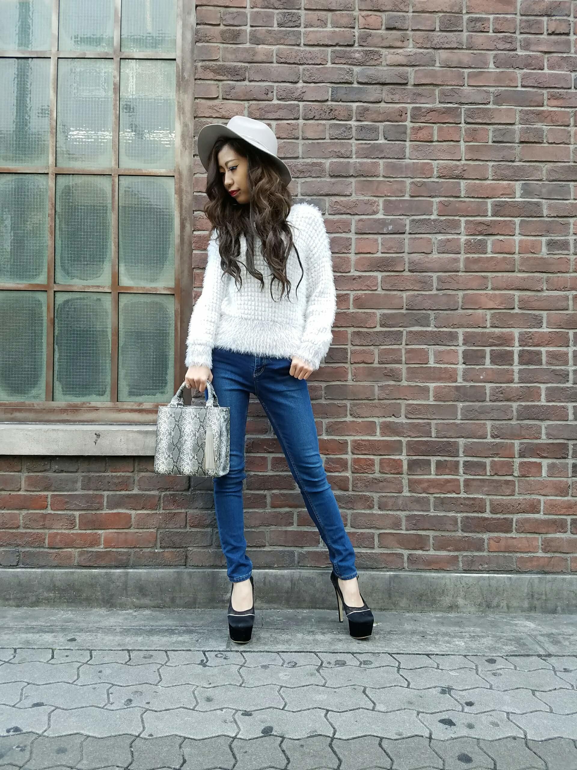 ❤チェック柄シャギーニット❤ELLE