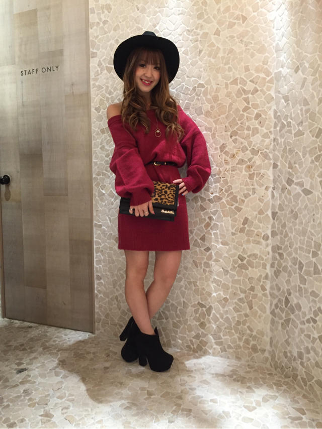 ベルト付きオフショルボリュームワンピース★★まよとのオフショット❷♡♡