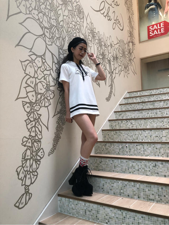 Juiceコラボパーカーチュニック×バックレースアップデニムショートパンツ♡♡