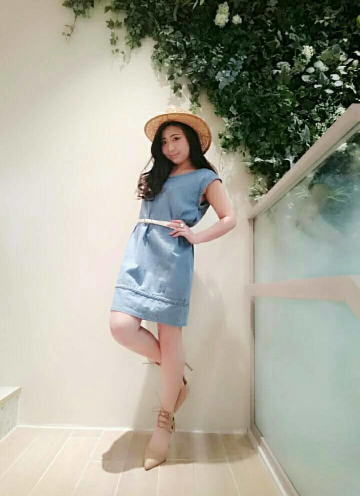 トレンド感たっぷり❗❗三つ編みが可愛いデニムワンピ♡ナナ