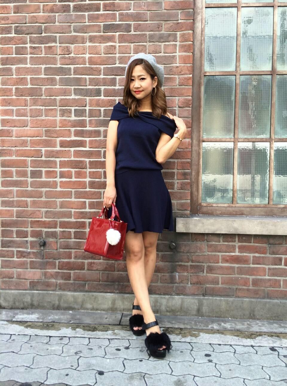 2016A/W★★フェイクオフショル!!ニットアップ♥♥甘辛mixコーデ♡♡ナナ