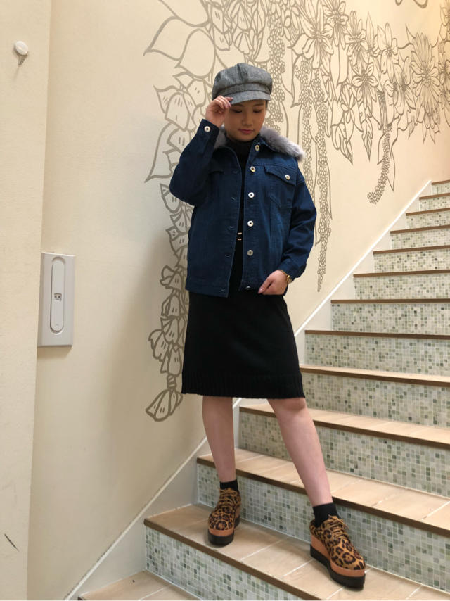 全身着回しCODE！！ベルト付きタートルニットワンピ×ボアGジャン♡♡仕事終わりオフショット♡