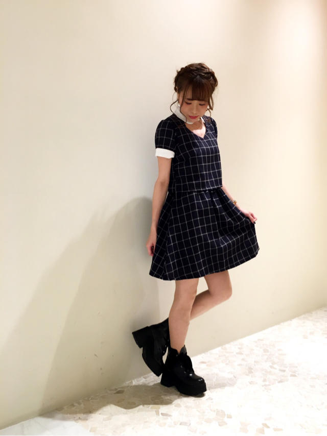 切り替えSET UP風ワンピースでキチンとcoordinate♡