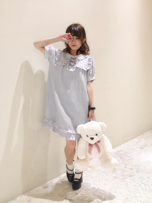 Aラインのシルエットが可愛いワンピコーデ* ੈ✩‧₊˚