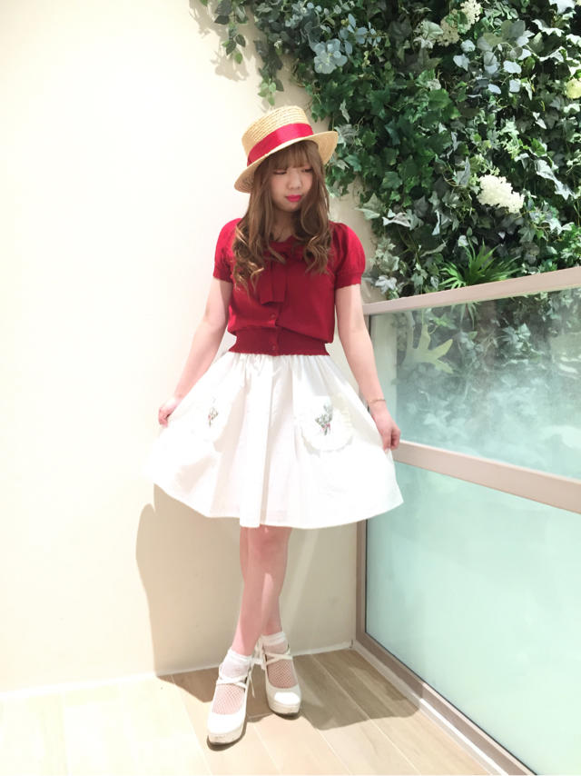 Red×White♡girly coordinate