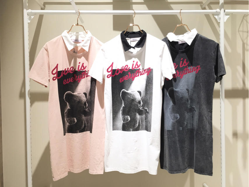 New Arrival ♡♡襟付きベアプリントTシャツ