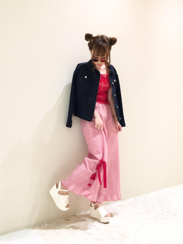 今季の注目カラーはred♡ギンガムパンツにハッピー気分♡