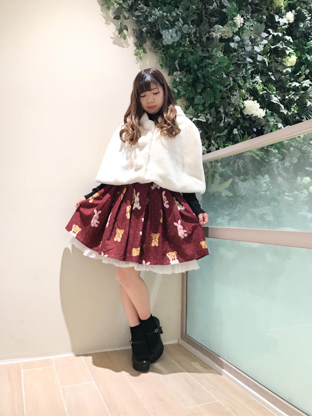 ドットぬいぐるみ柄♡♡girly coordinate！