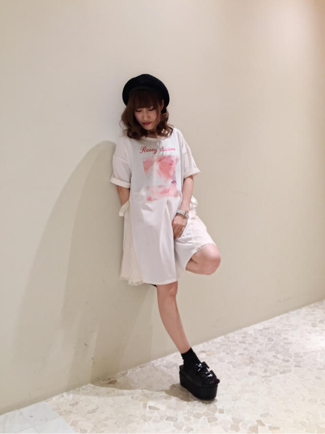 レース&サテンリボンが可愛い♡casual coordinate！