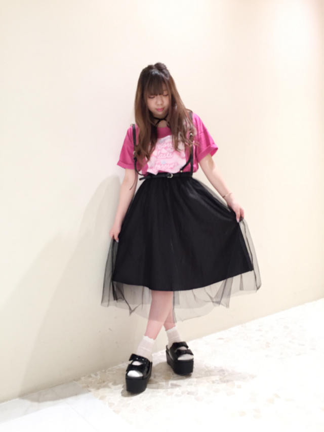 Pink × Black ♡ casual coordinate！