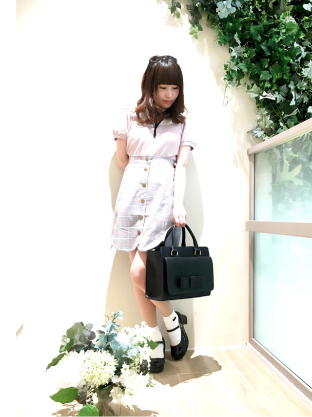 新作スカラップチェックスカートであま可愛いcoordinate