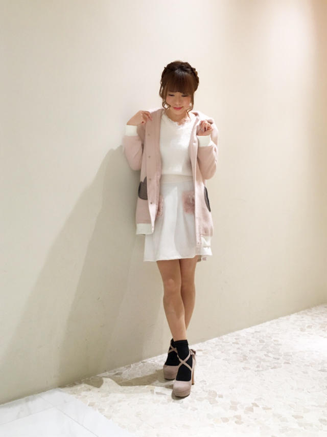 White×Pinkのフワモコうさ耳coordinate ♡