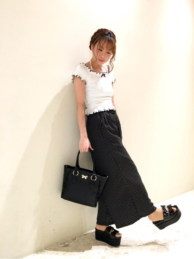 ドットワイドパンツ♡ゆるかわcoordinate♡