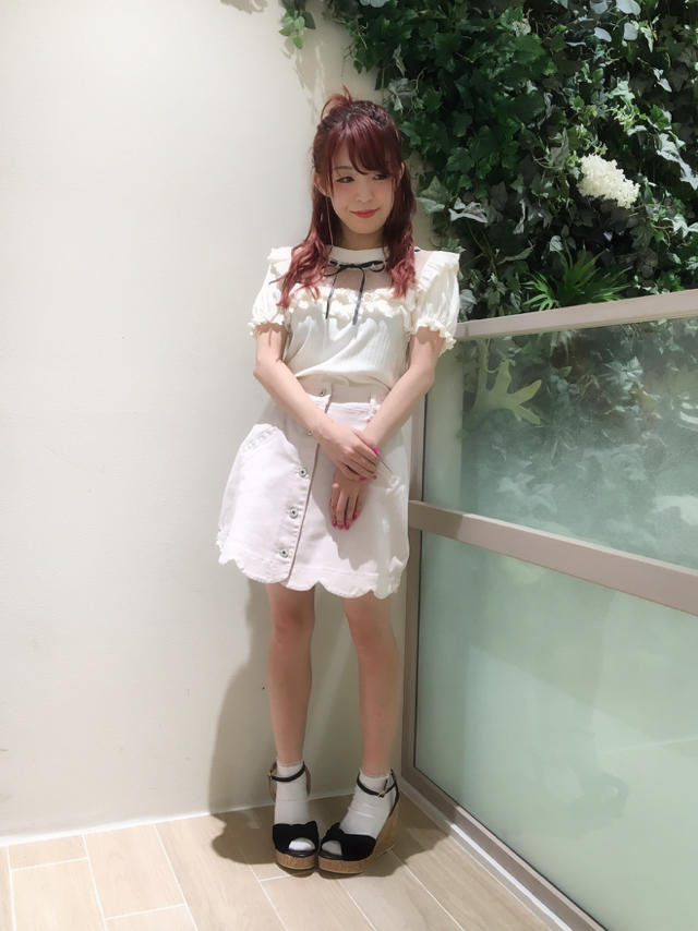 デコルテの透け感が可愛いコーデ* ੈ✩‧₊˚