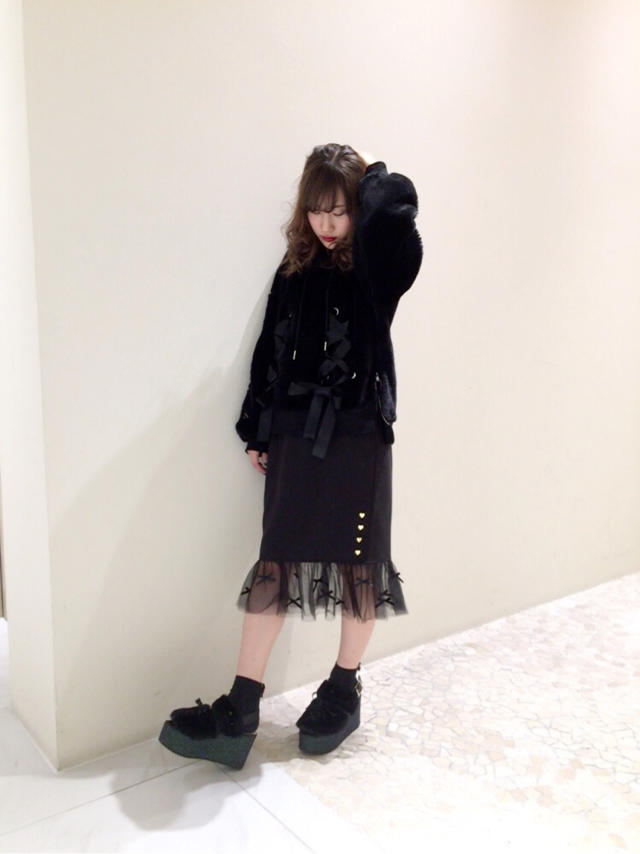 可愛いpointがたくさん♡ black coordinate！